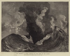 The Eruption of Mount Vesuvius, On the Brink of the Crater by Charles Auguste Loye